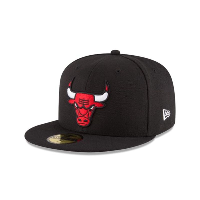 NBA Chicago Bulls Team Color 59Fifty Fitted (NVD0787) - Black New Era Caps